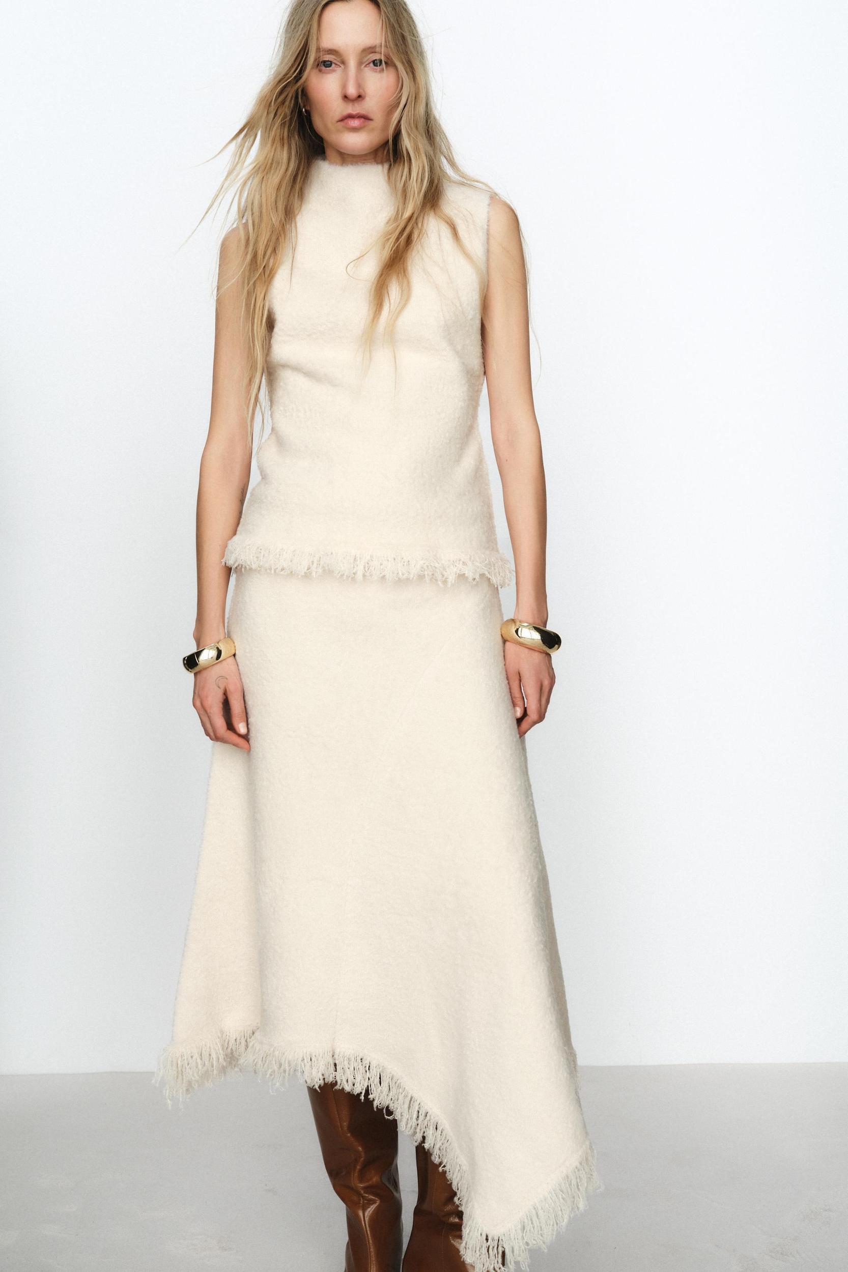 ASYMMETRIC FRINGE SKIRT Product Image