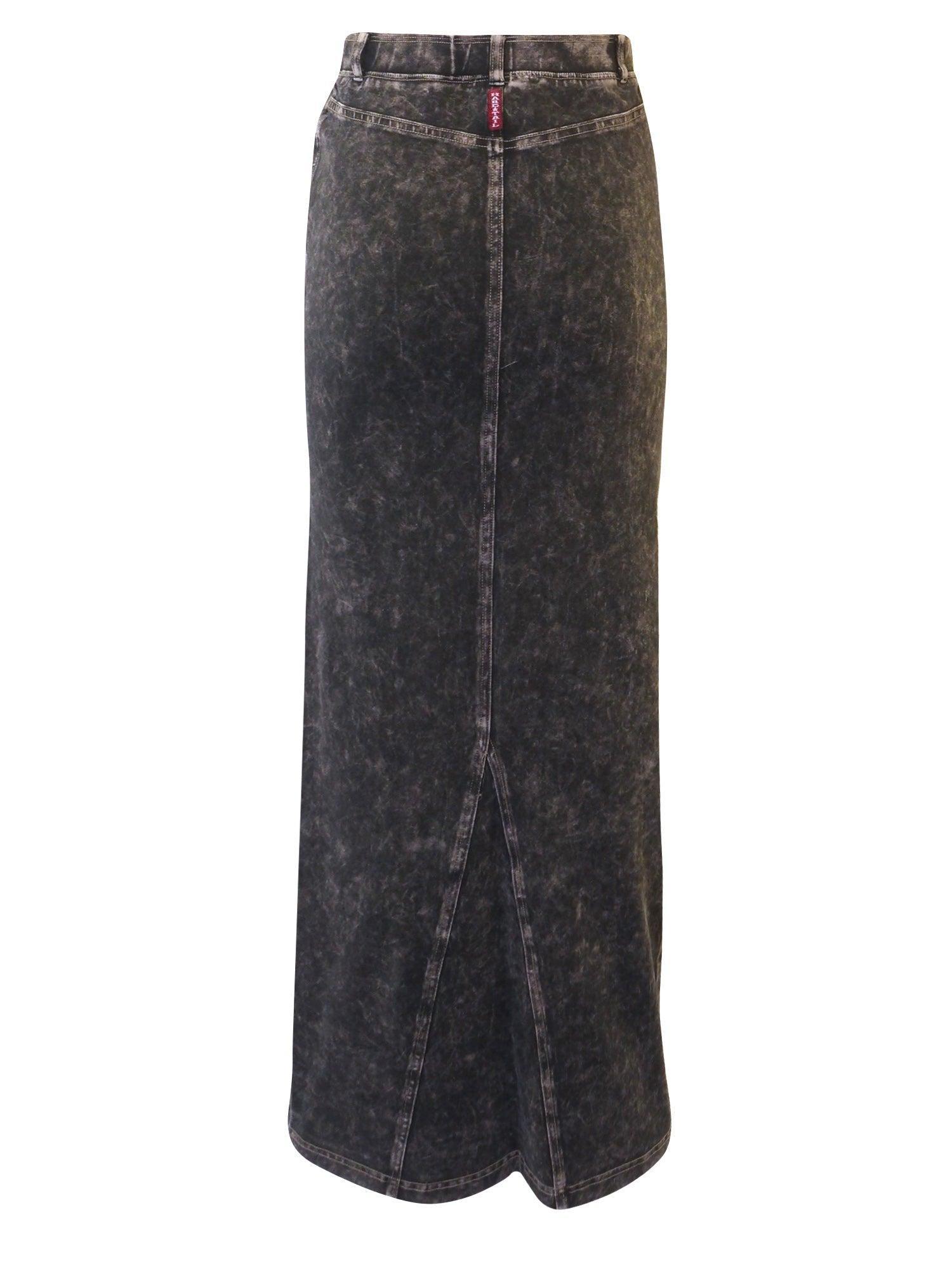 Hard Tail Long Denim Back Inset Skirt WJ-127 Product Image