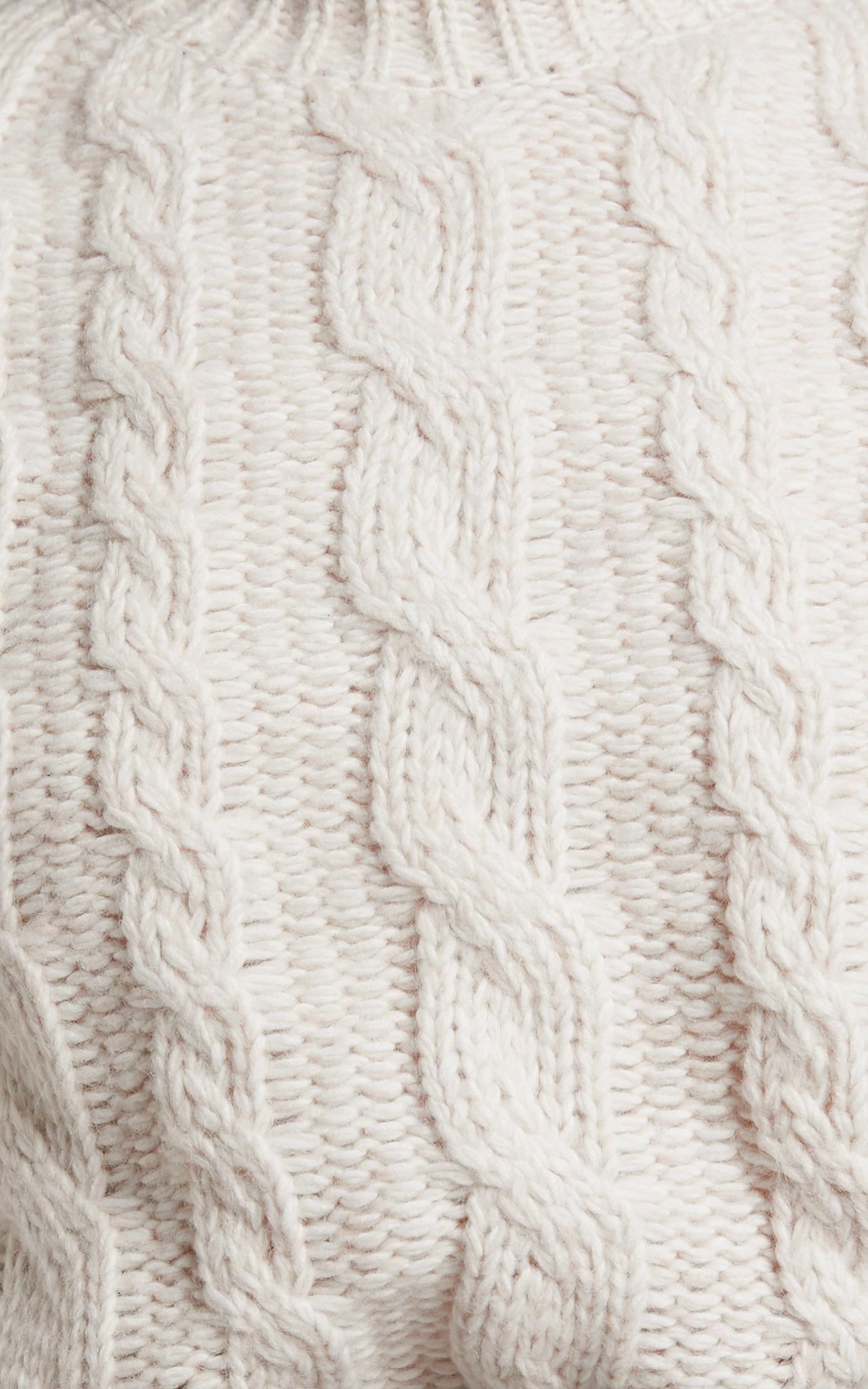 Melalyn Jumper - Drop Shoulder Cable Knit Jumper in Stone Product Image