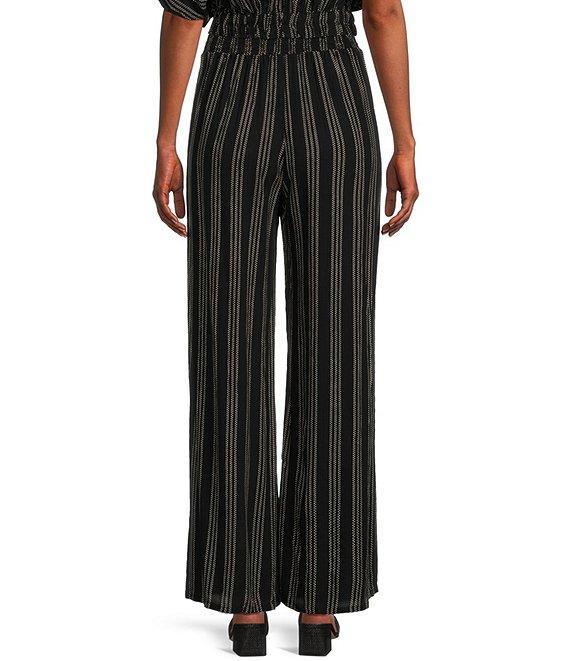 Angie Printed Mid Rise Tie Front Coordinating Wide Leg Pants Product Image