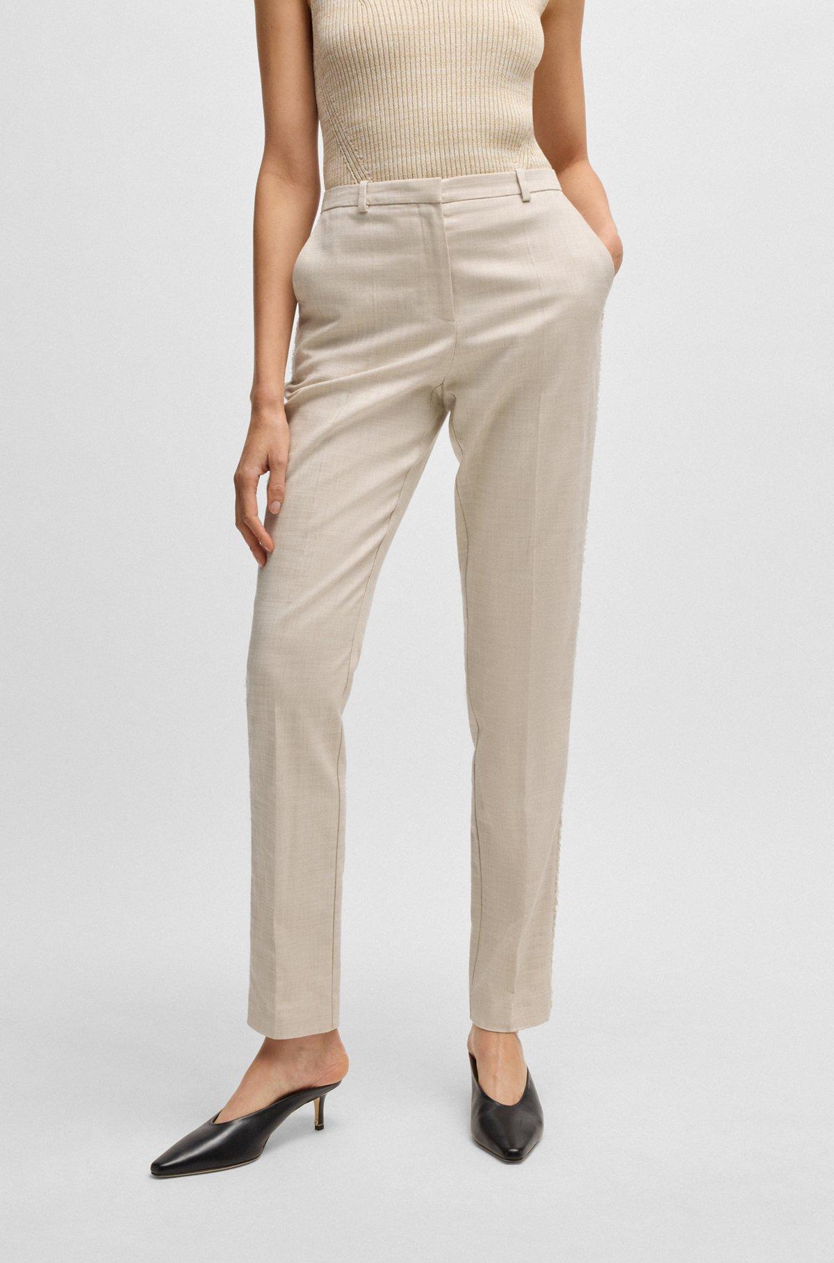 Relaxed-fit trousers in melange stretch fabric Product Image