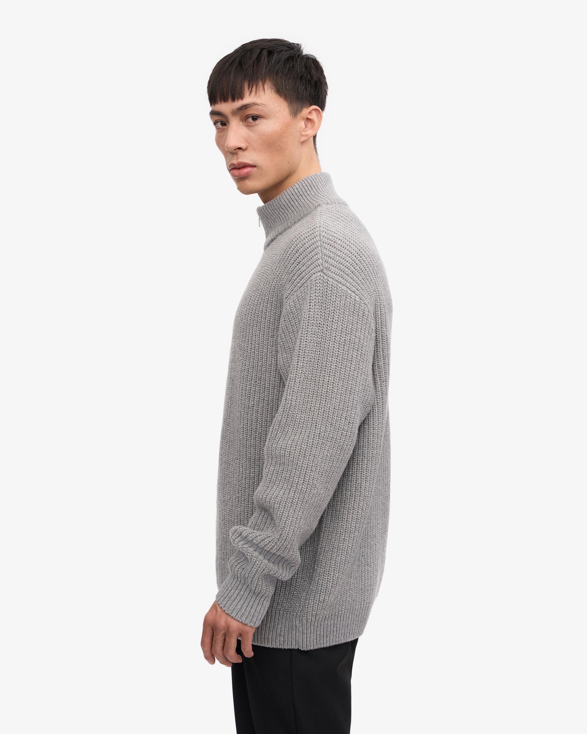 Merino Quarter Zip - Heather Grey Product Image