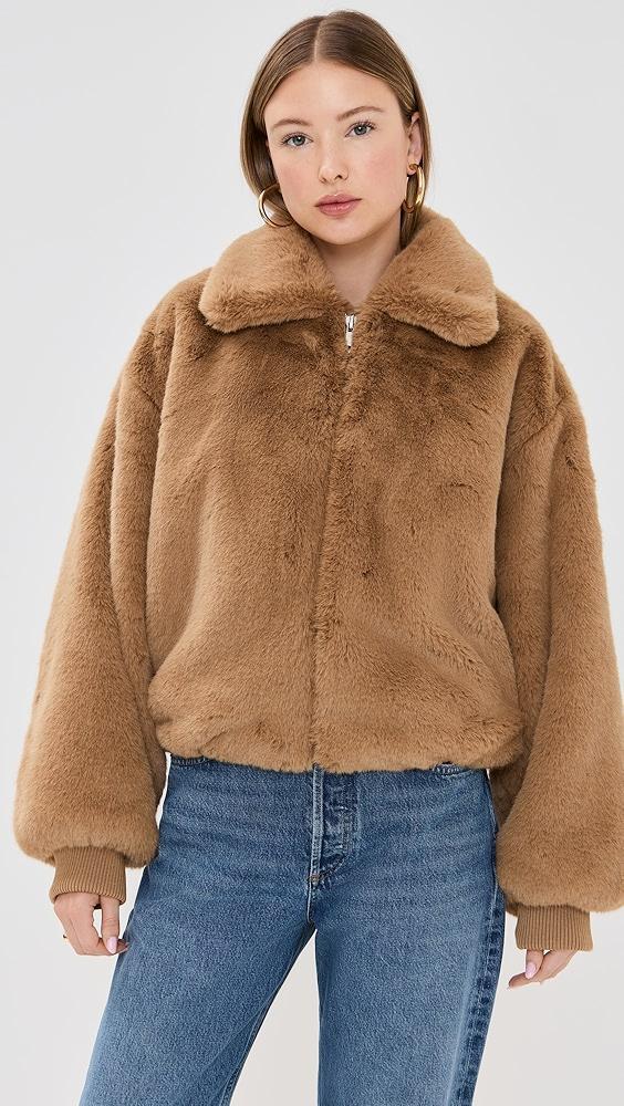 Good American Faux Fur Collared Coat | Shopbop Product Image