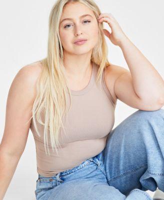 On 34th Womens Ribbed High-Neck Tank Top, Xxs-4X, Created for Macys Product Image
