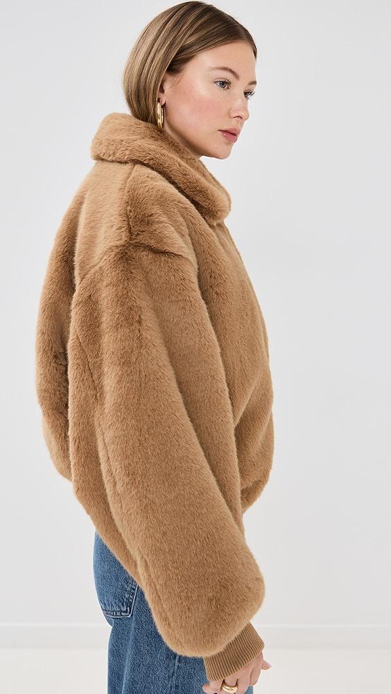 Good American Faux Fur Collared Coat | Shopbop Product Image