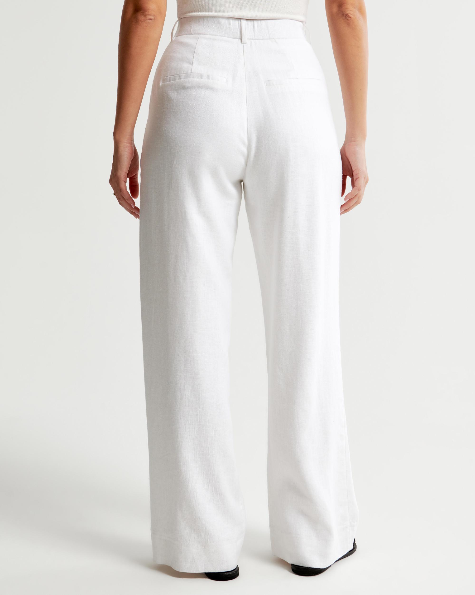 Curve Love A&F Sloane Tailored Linen-Blend Pant Product Image