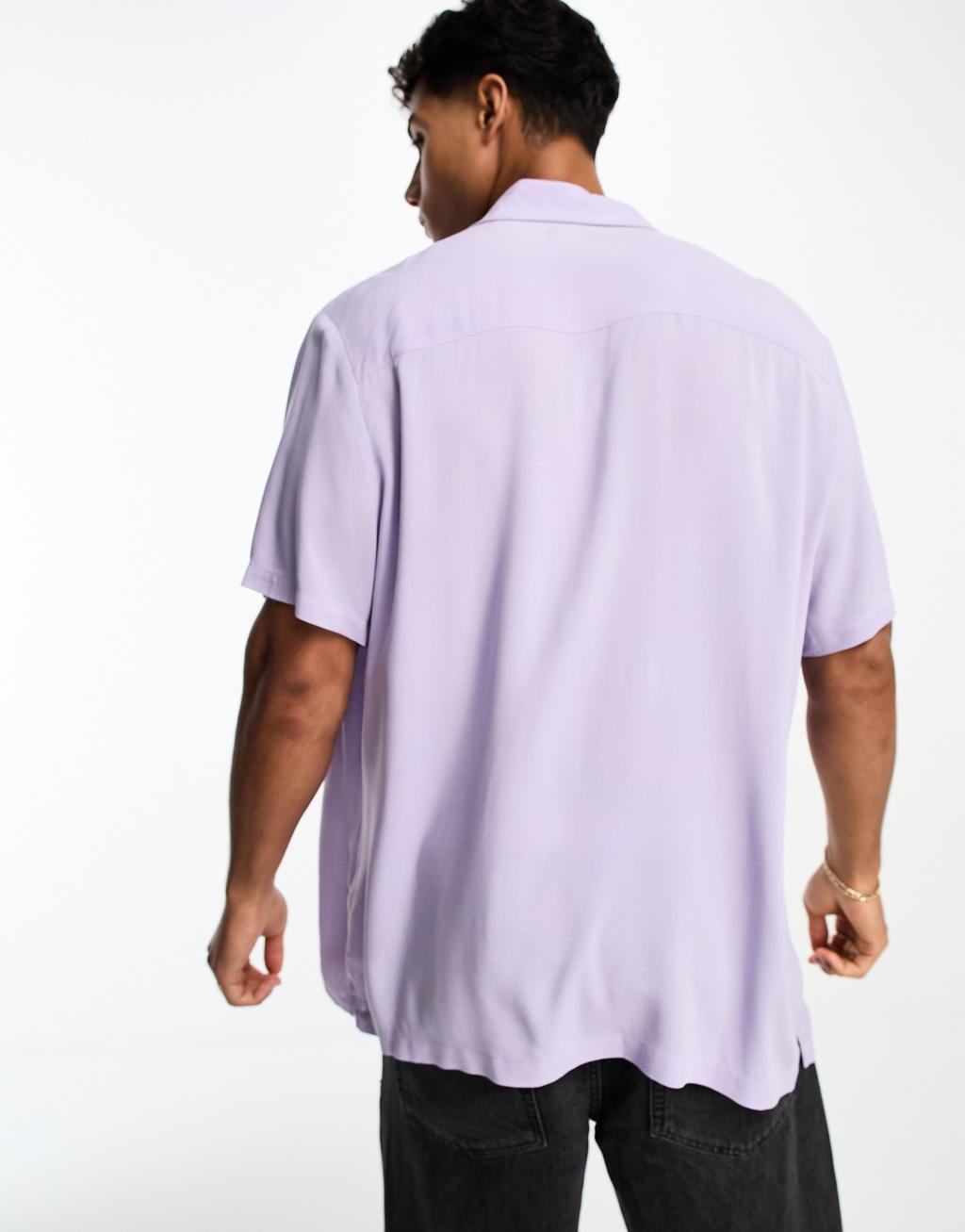 ASOS DESIGN relaxed fit viscose shirt Product Image