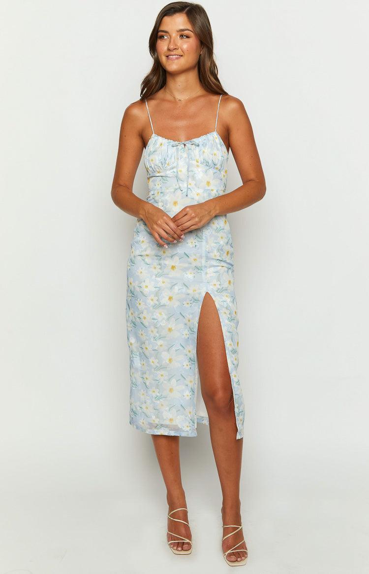 Paloma Blue Floral Midi Dress Product Image