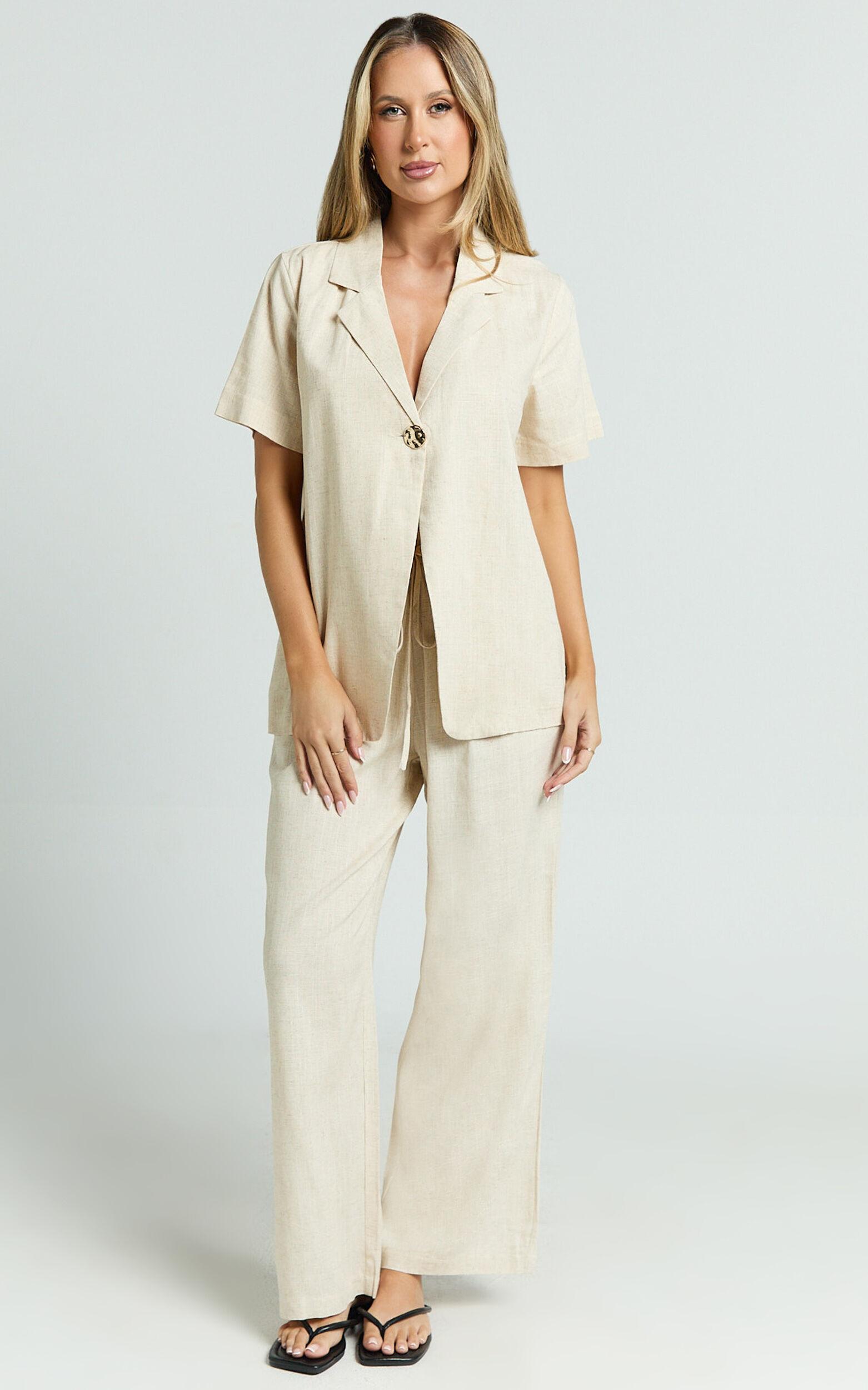 Ace Pants - Linen Look Pant in Oatmeal Product Image
