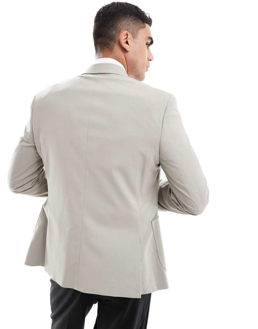 ASOS DESIGN wedding skinny blazer with gold buttons in olive Product Image
