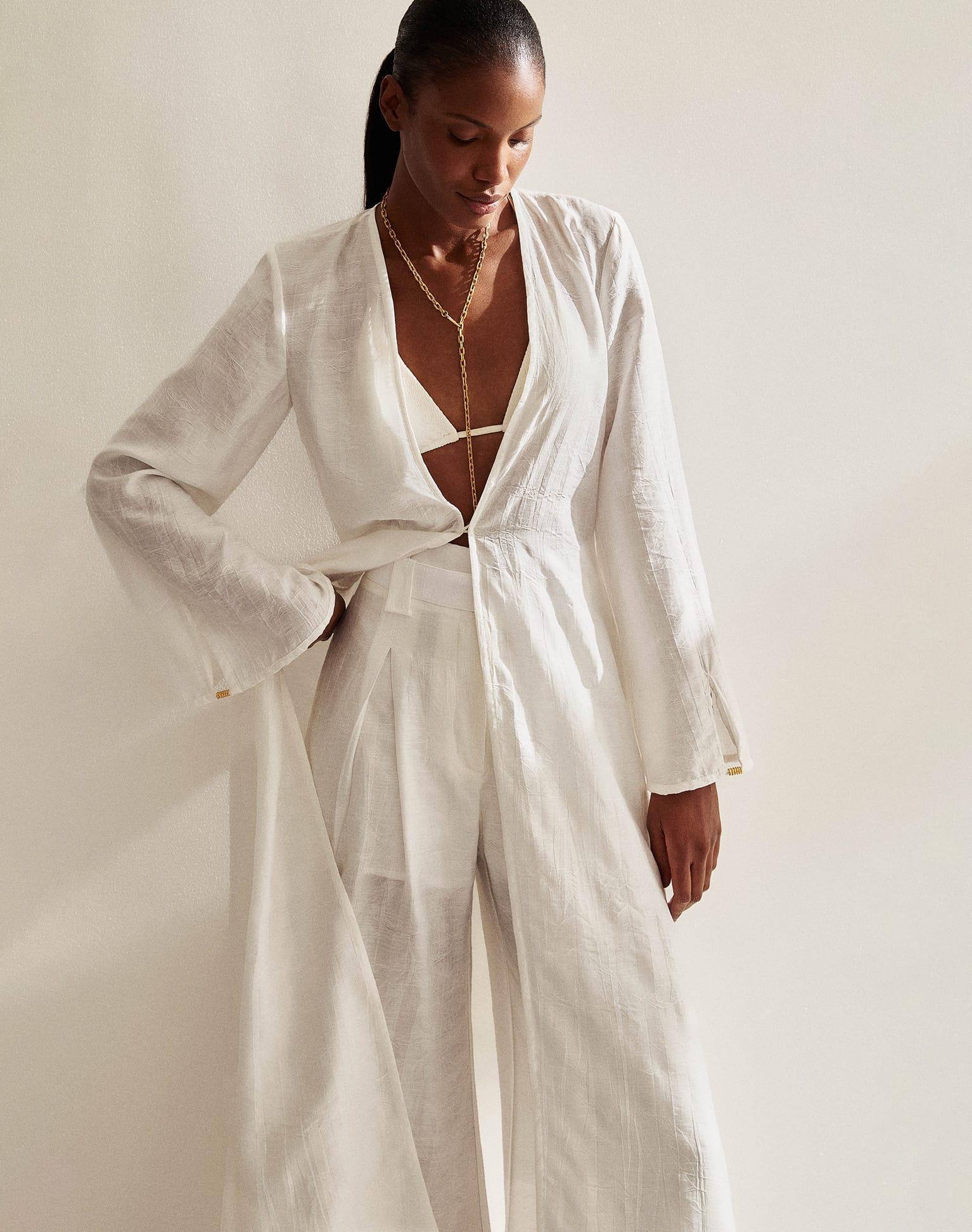 Lys Long Cardigan - Off White Product Image