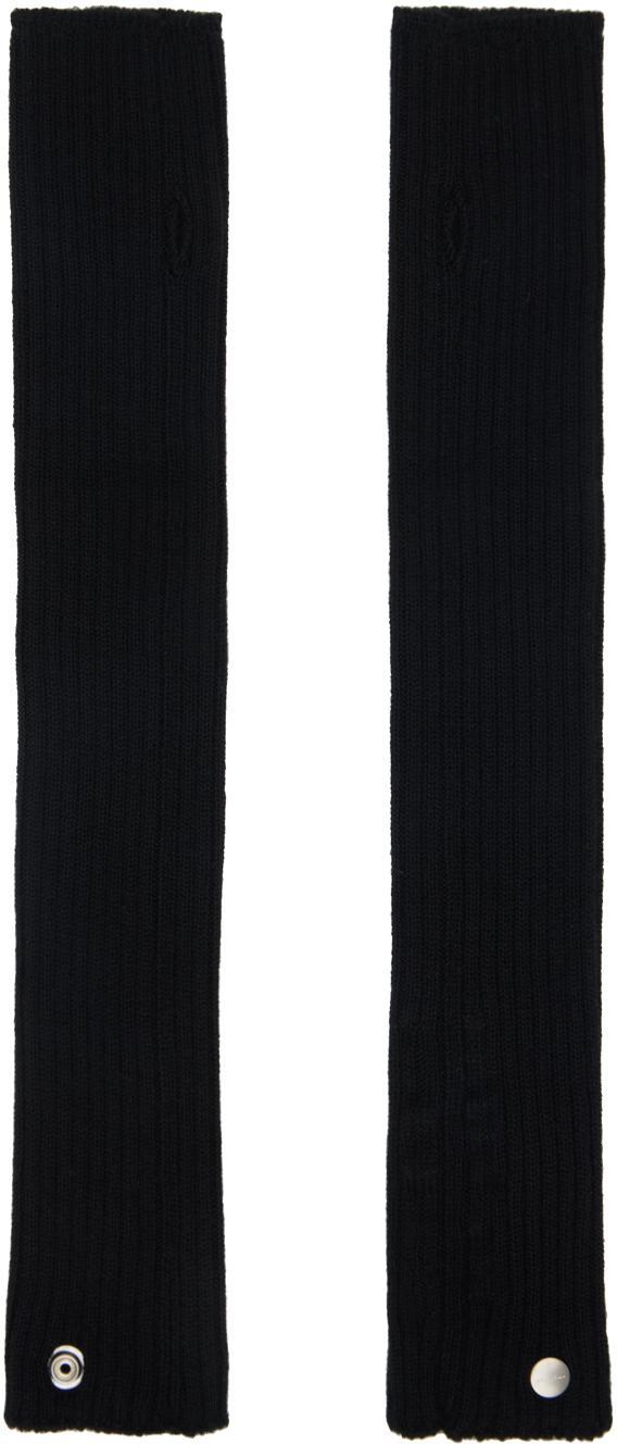 RICK OWENS Black Press-stud Arm Warmers In 09 Black Product Image
