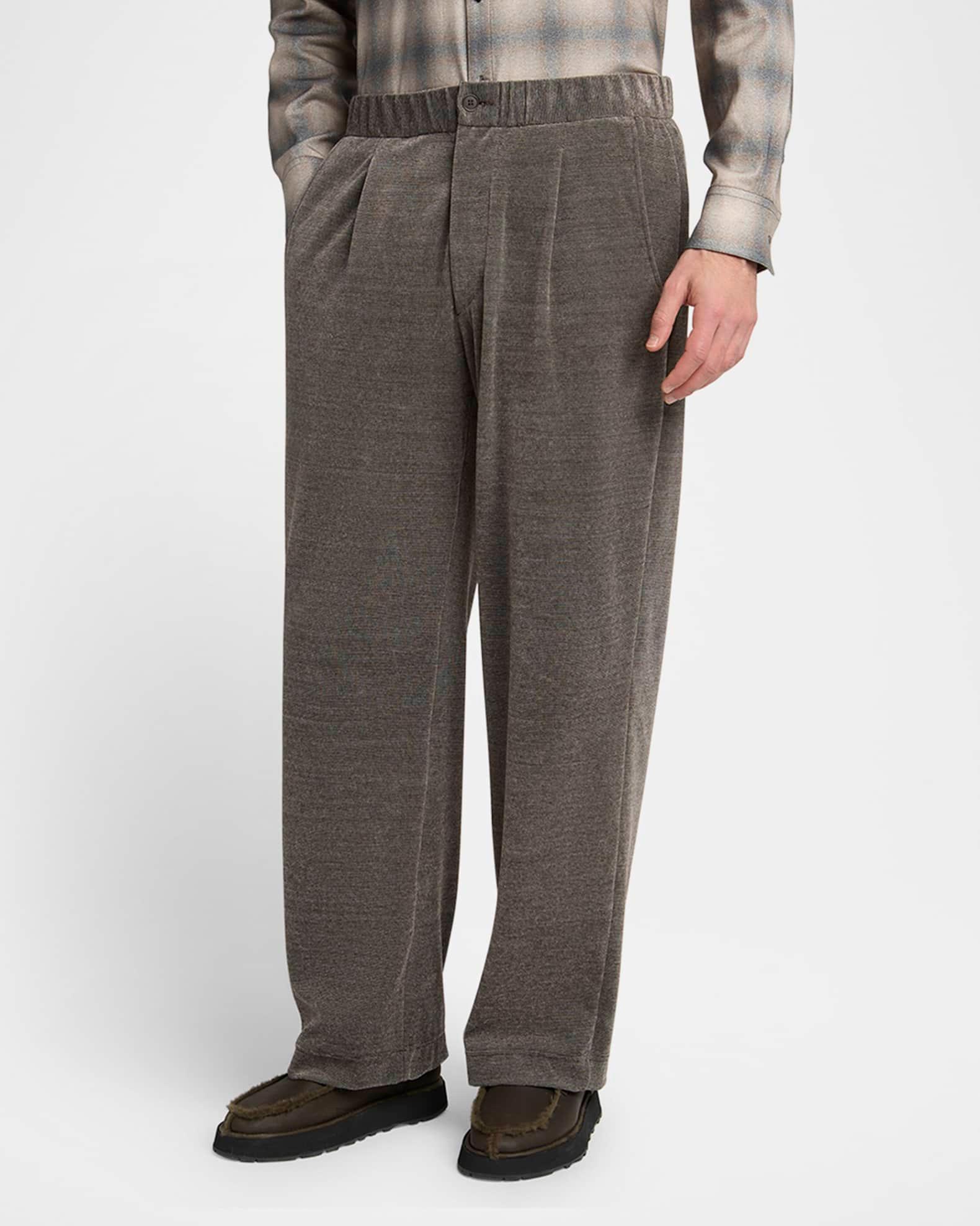 Men's Heathered Chenille Relaxed Pleated Pants Product Image