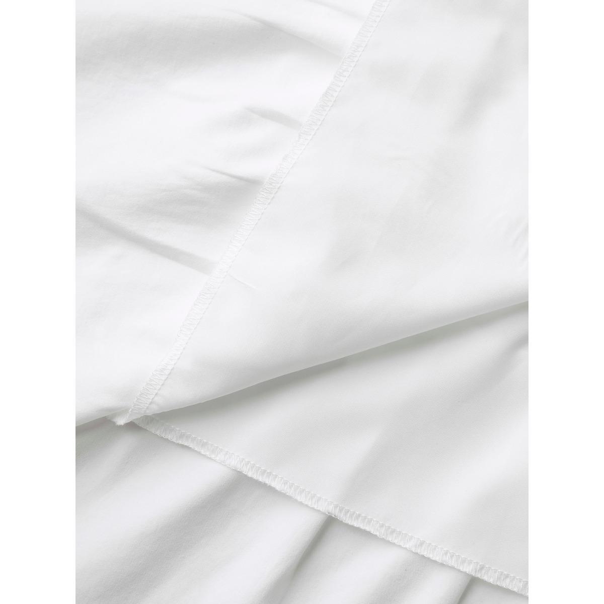 Plus Size Woven Shirred Waist Split Neck Midi Dress Originalwhite Women Flat collar with V-notch Short sleeve Curvy BloomChic 14-16/1X Product Image