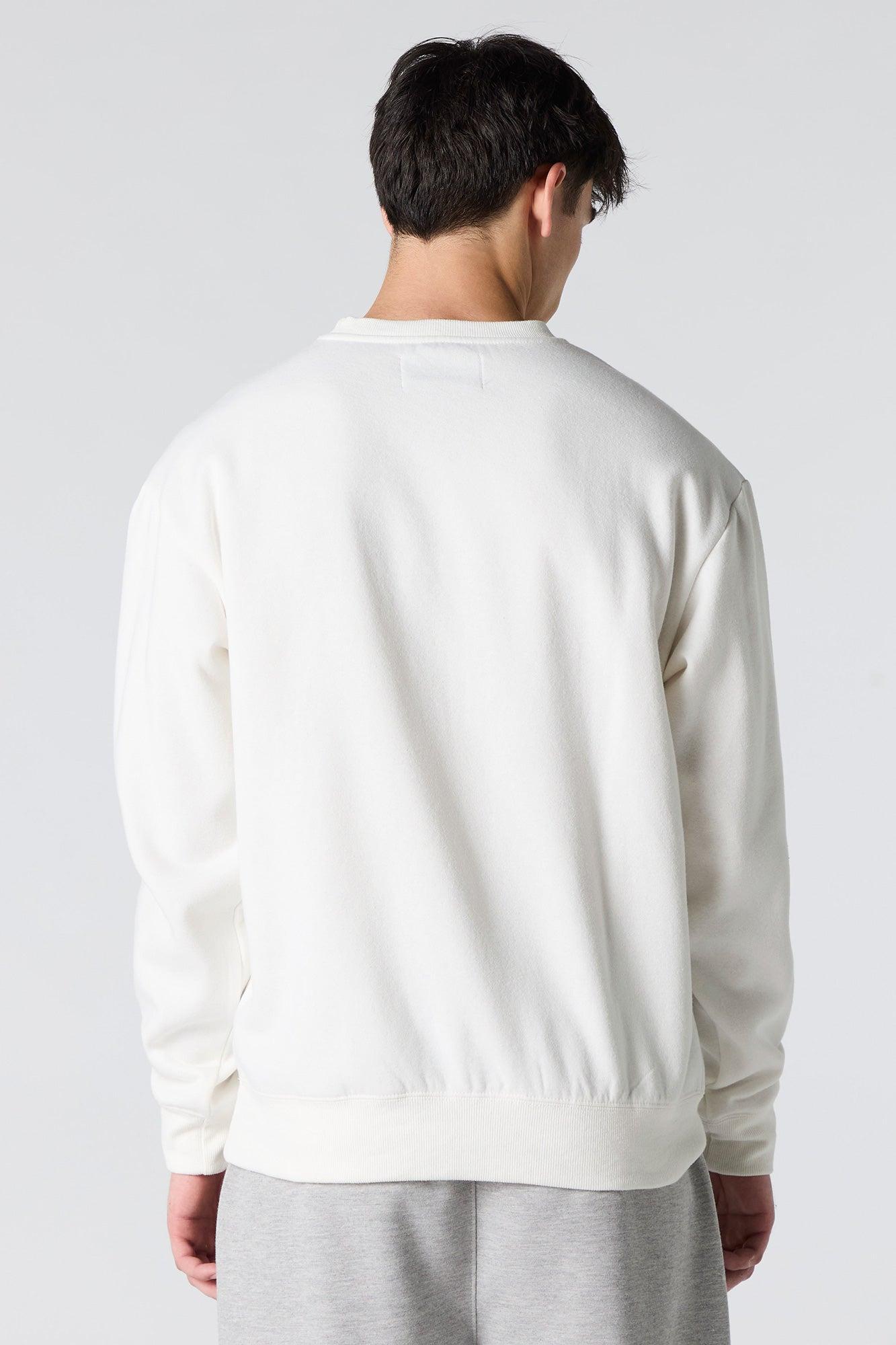 Embroidered Fleece Sweatshirt Male Product Image