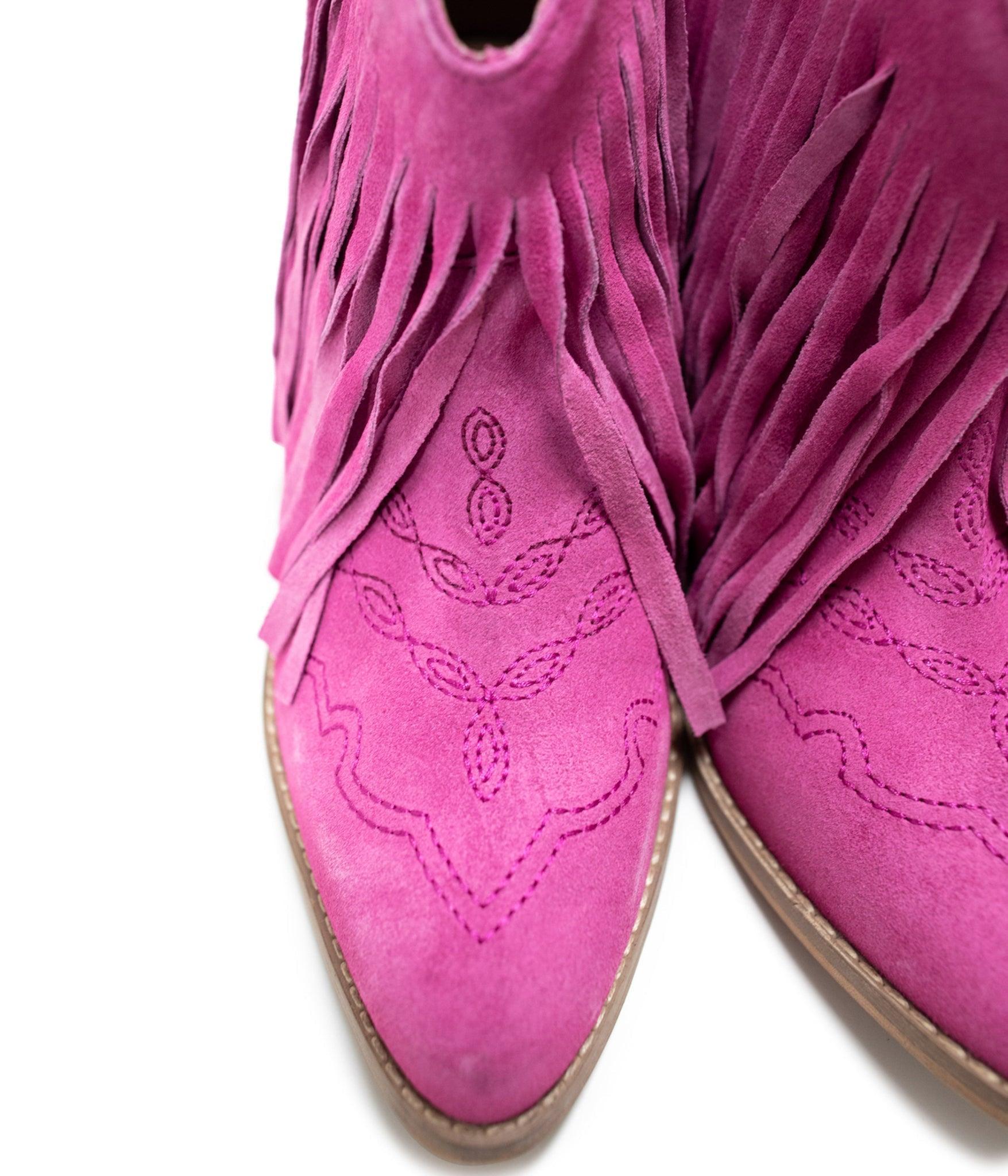 Amos Fringe Ankle Bootie in Blue Suede (Online Exclusive) Product Image