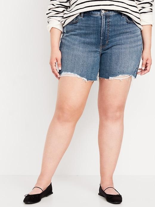 High-Waisted OG Jean Cut-Off Shorts -- 5-inch inseam Product Image