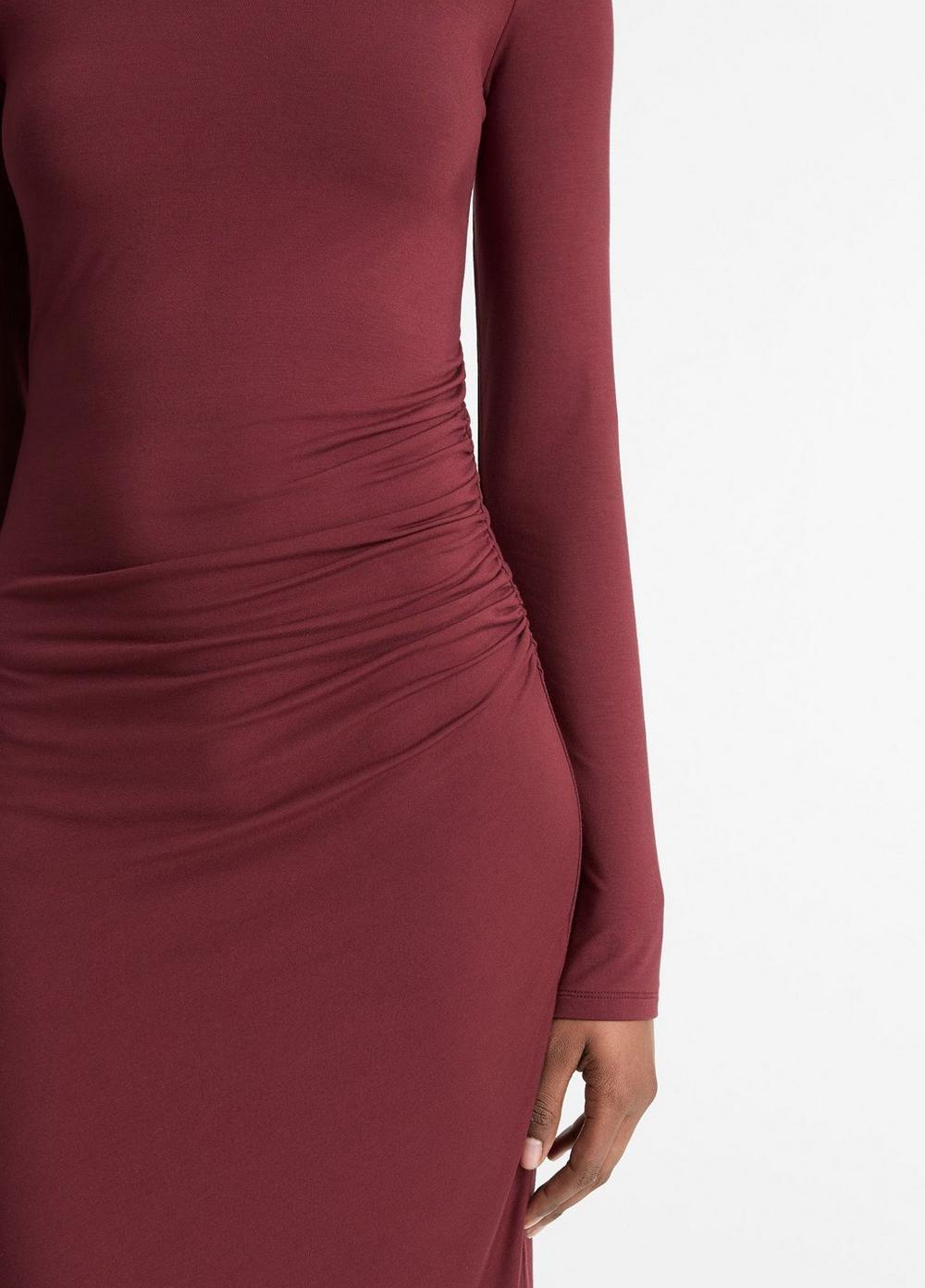 Womens Draped Long-Sleeve Short Dress, Black, Size L Vince Product Image