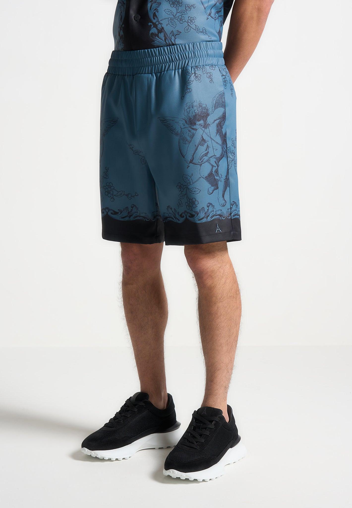 Baroque Shorts - Blue/Black Male Product Image