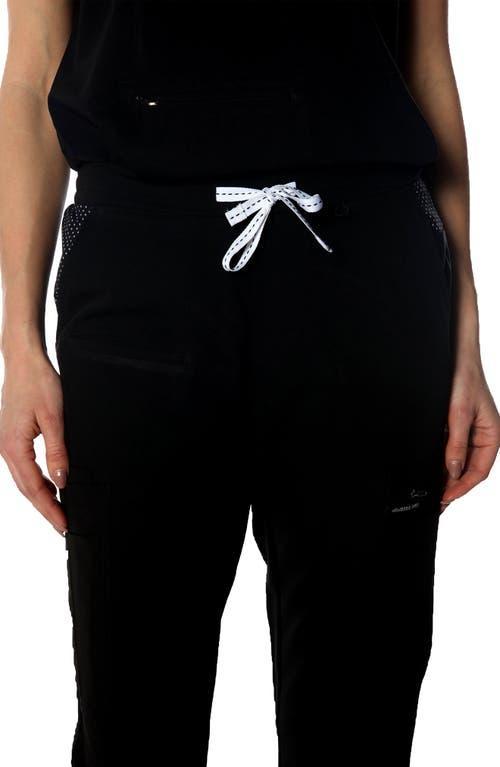 Members Only Valencia Jogger Scrub Pants for Petite Women in Black at Nordstrom, Size Medium P Product Image