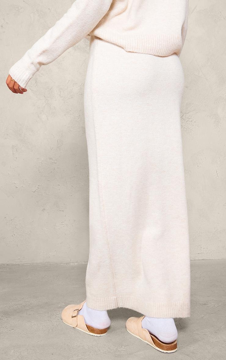 Tall Oatmeal Melange Soft Knit Maxi Skirt Product Image