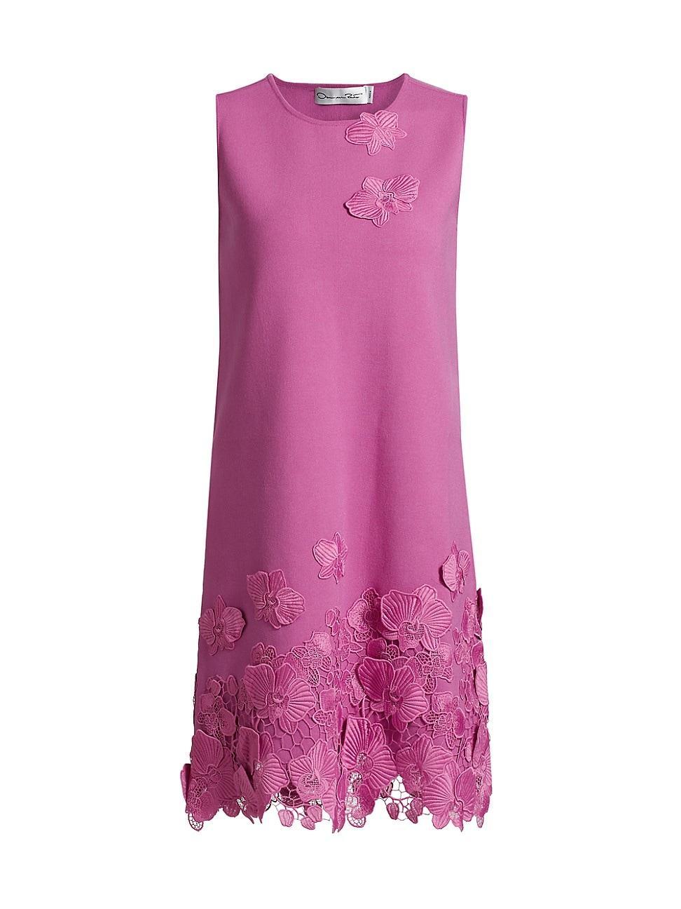 Womens Lace Appliqu Trapeze Minidress Product Image