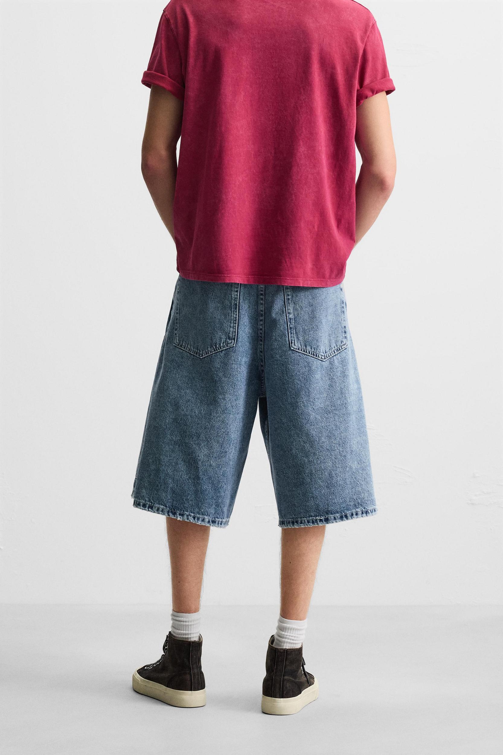 OVERSIZED FIT DENIM BERMUDA SHORTS Product Image