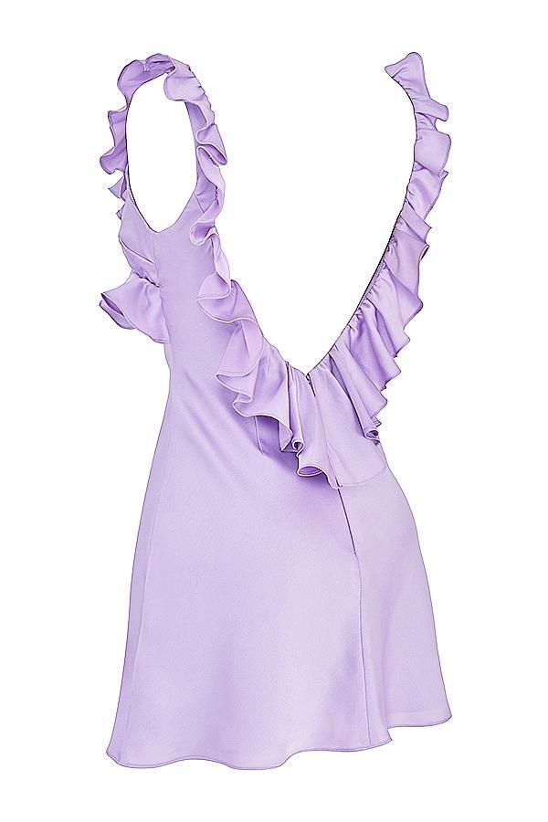 Tink  orchid satin ruffle mini dress Product Image
