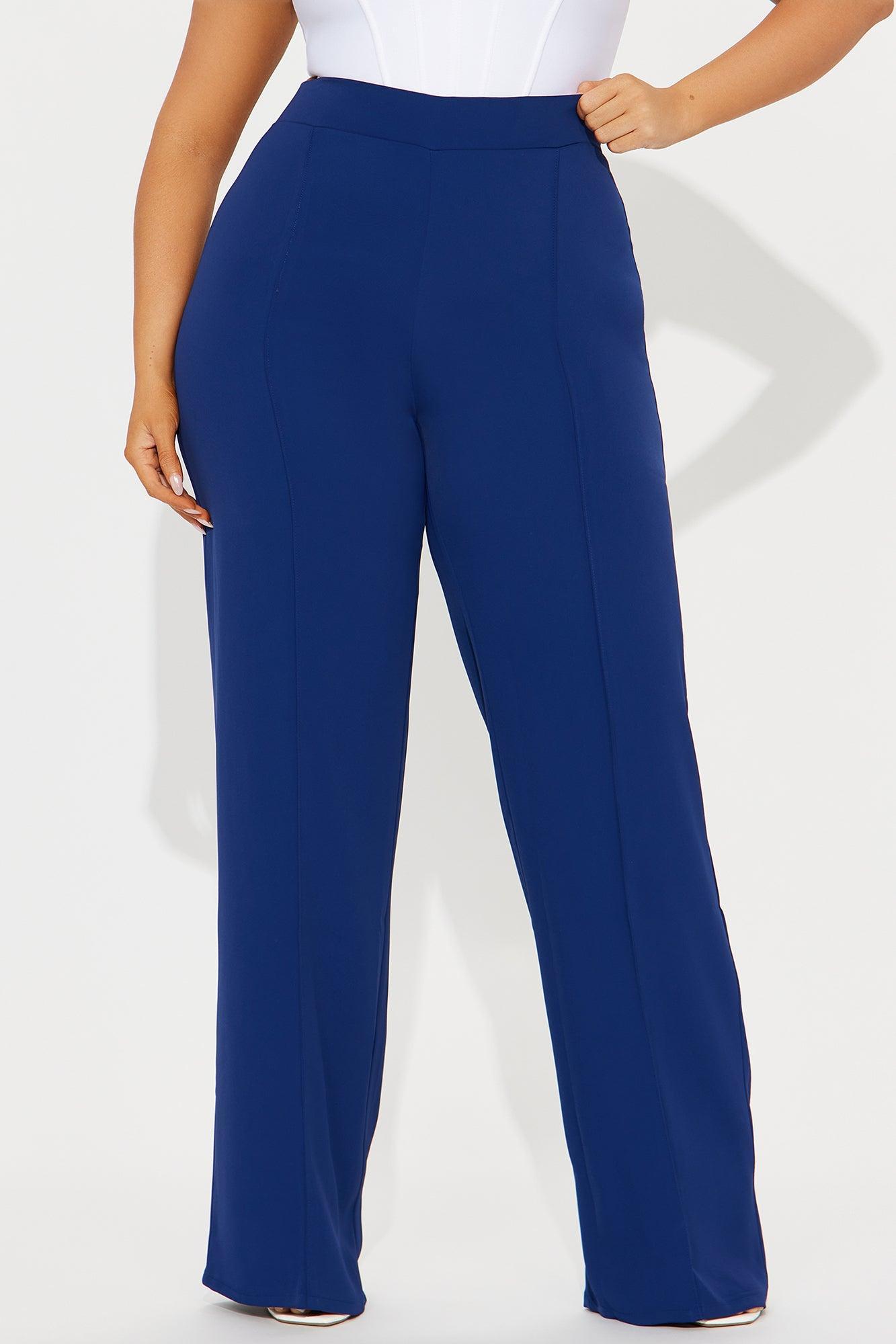 Vicky High Waisted Dress Pants - Navy Product Image