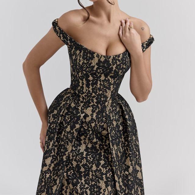 Sleeveless Floral Print Midi A-Line Dress Product Image