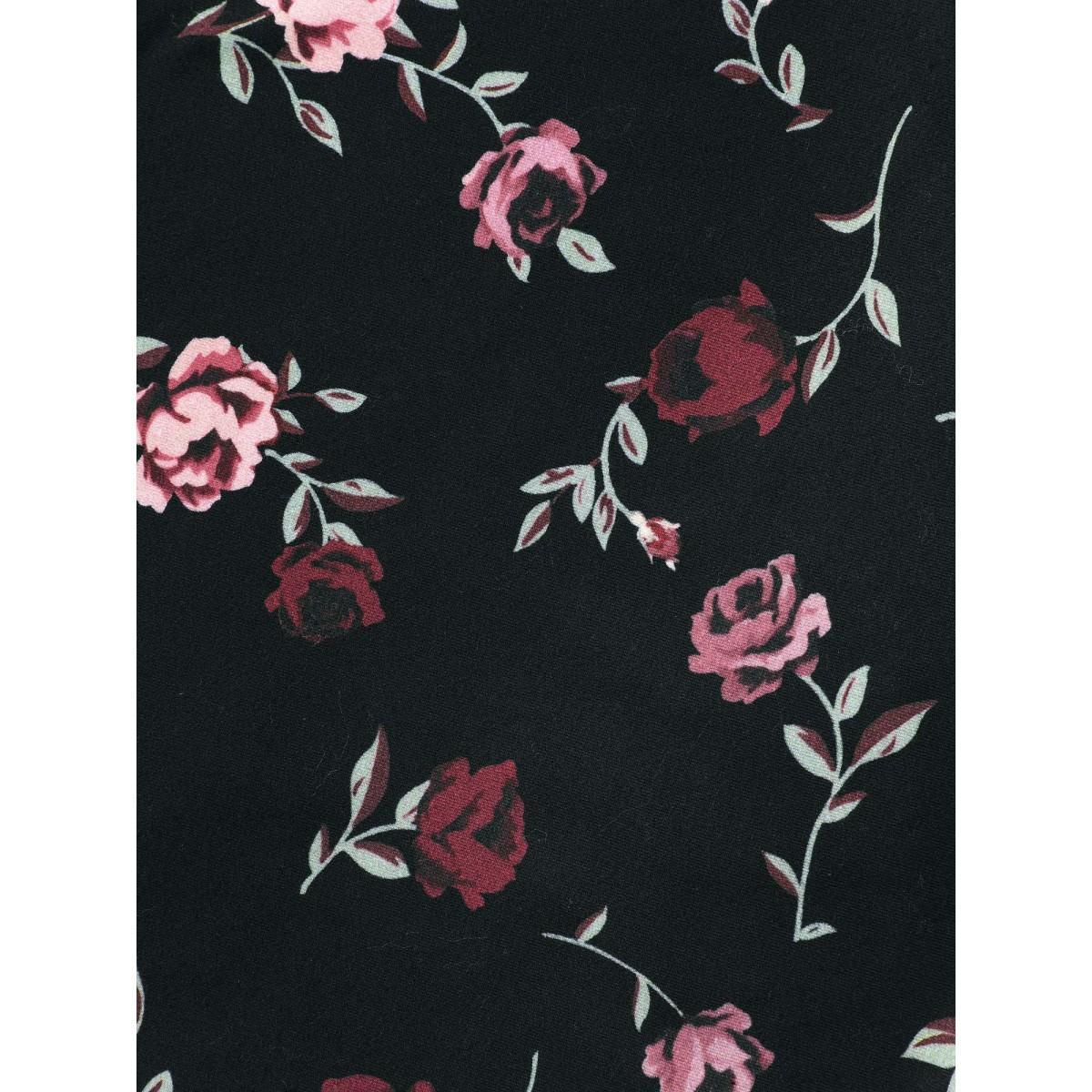 Plus Size Floral Mid-Rise Bootcut Pants Women BlackFlower Elegant High stretch Bootcut Mid Rise Everyday Leggings BloomChic 18-20/2X Product Image