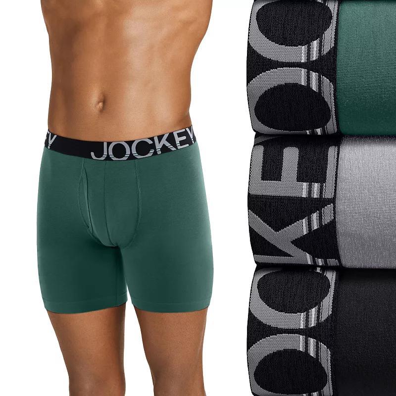 Men's Jockey® 3-pack ActiveStretch™ Long Leg Briefs, Size: Medium, Turquoise Assorted Product Image