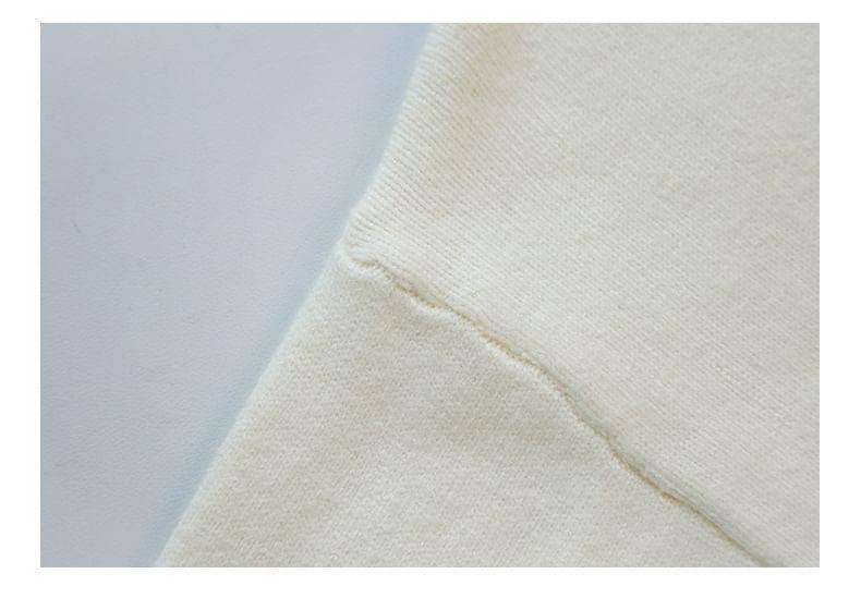 Long Sleeve Collared V-Neck Plain Midi Sweater Dress Product Image