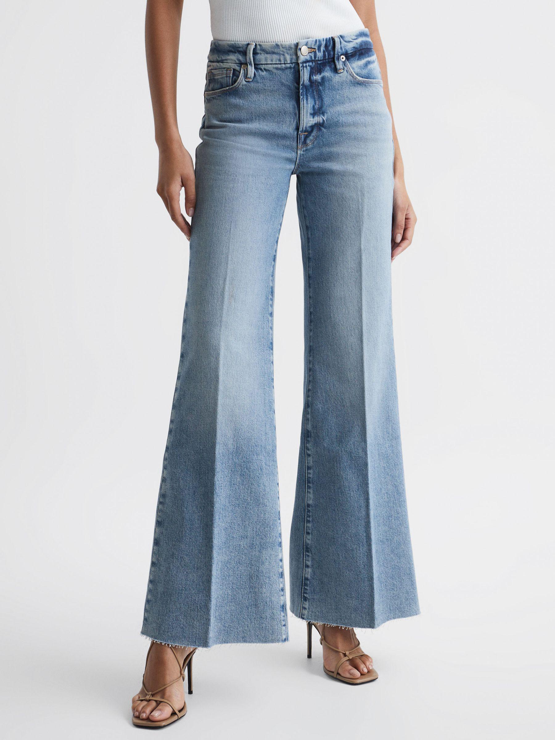 Good American Palazzo Jeans in Mid Blue Product Image