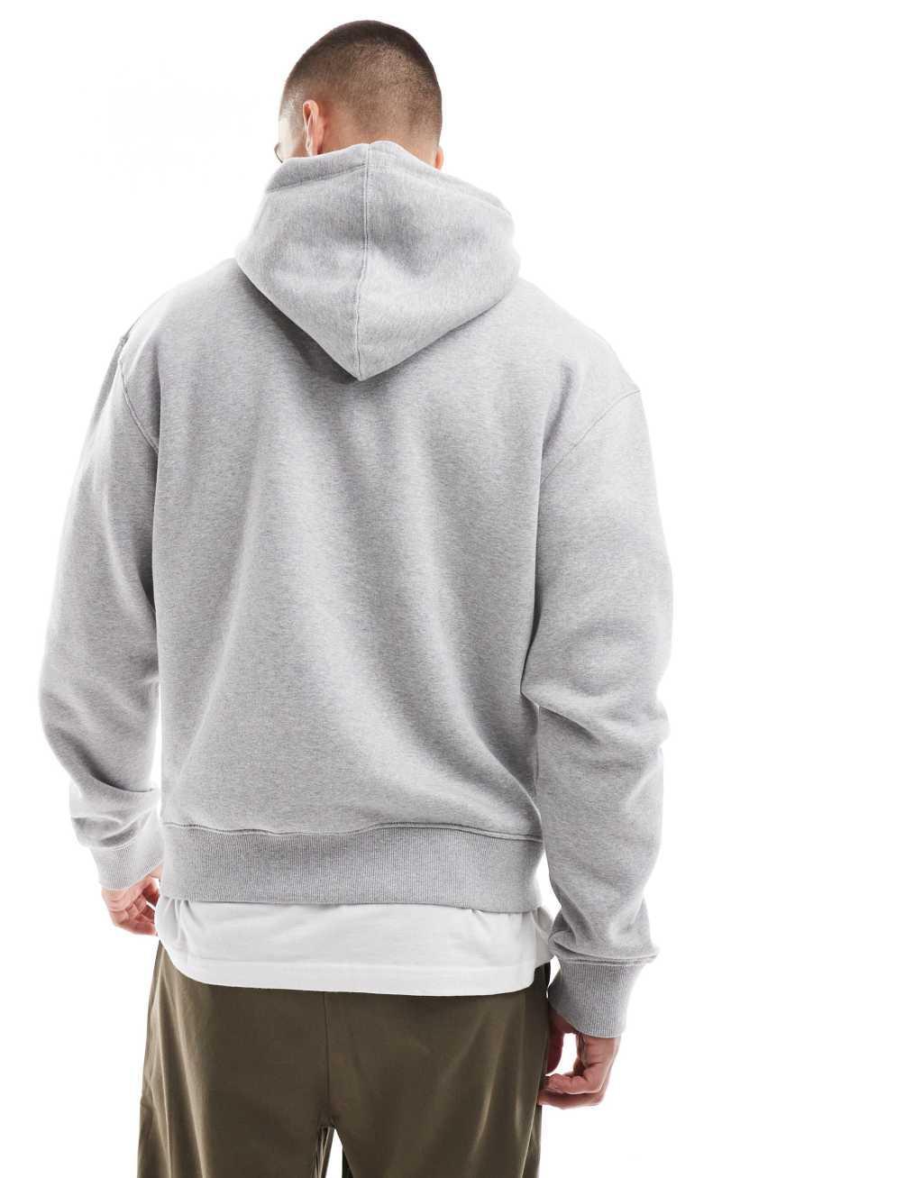 Bershka basic hoodie in gray Product Image