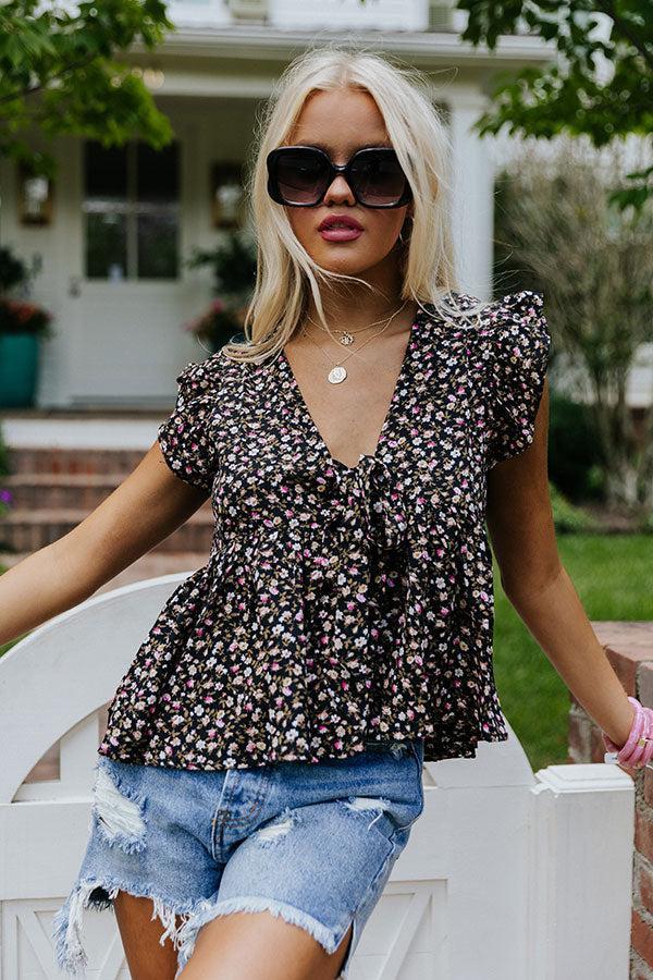 Brand New Look Floral Babydoll Top In Black Product Image