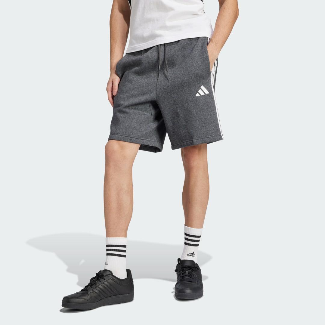 adidas Essentials 3-Stripes Fleece Shorts Dark Blue XS Mens Product Image
