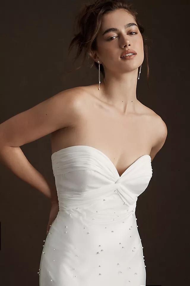 Savannah Miller Angeline Strapless Pearl Overlay Wedding Gown Product Image
