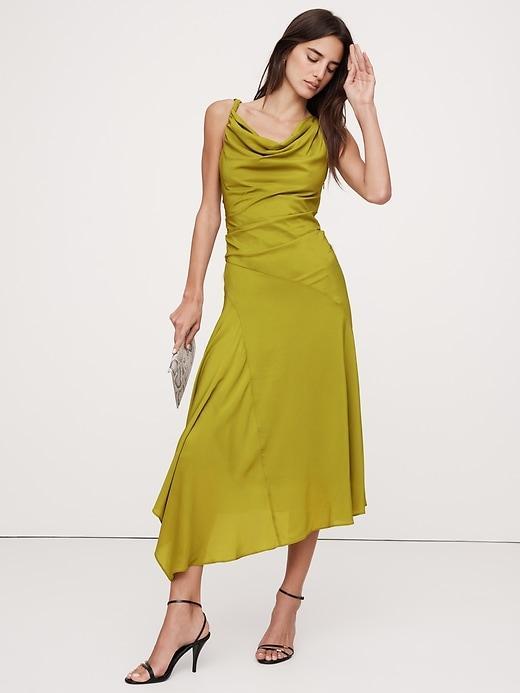 Crepe Twist-Shoulder Dress Product Image