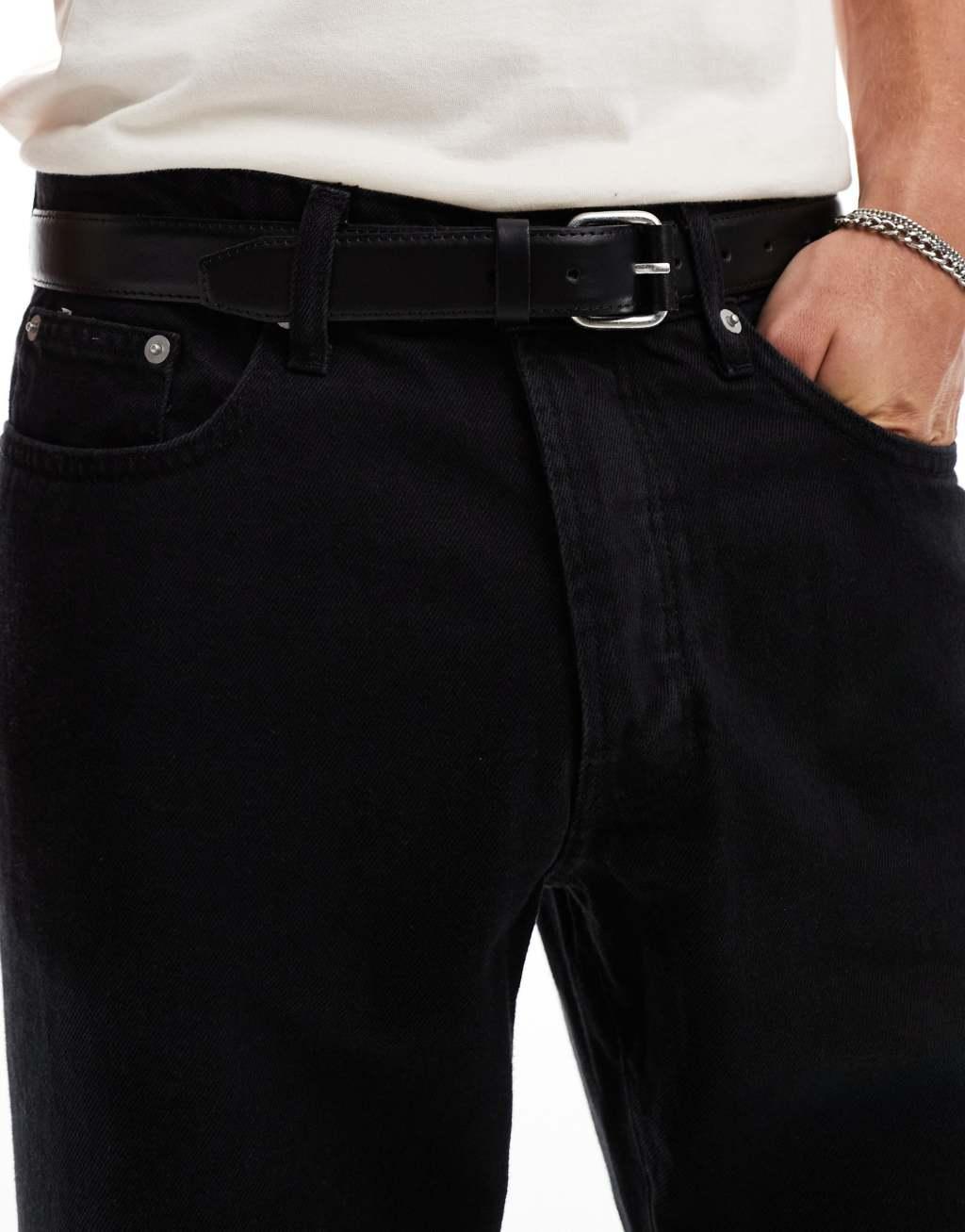 ONLY & SONS Edge straight fit jeans in black Product Image