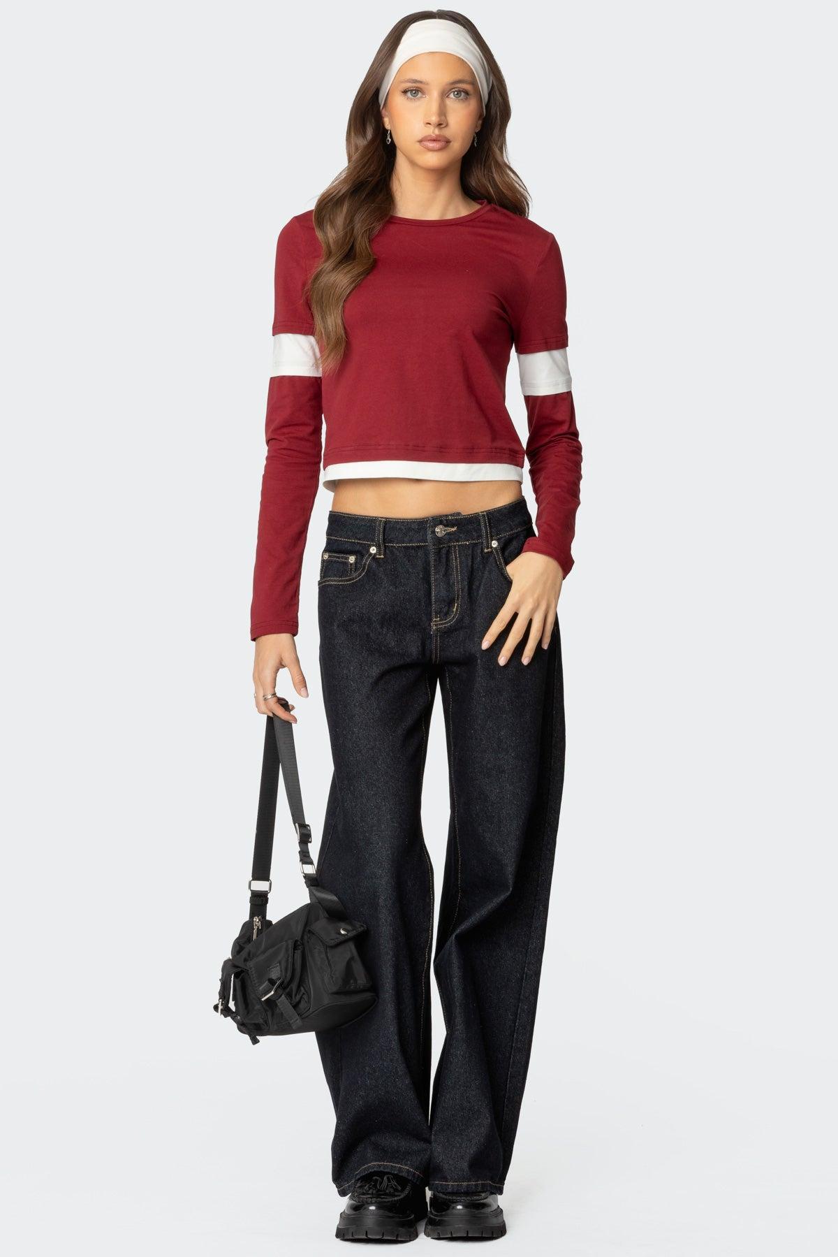 Paula Layered Long Sleeve T Shirt Product Image