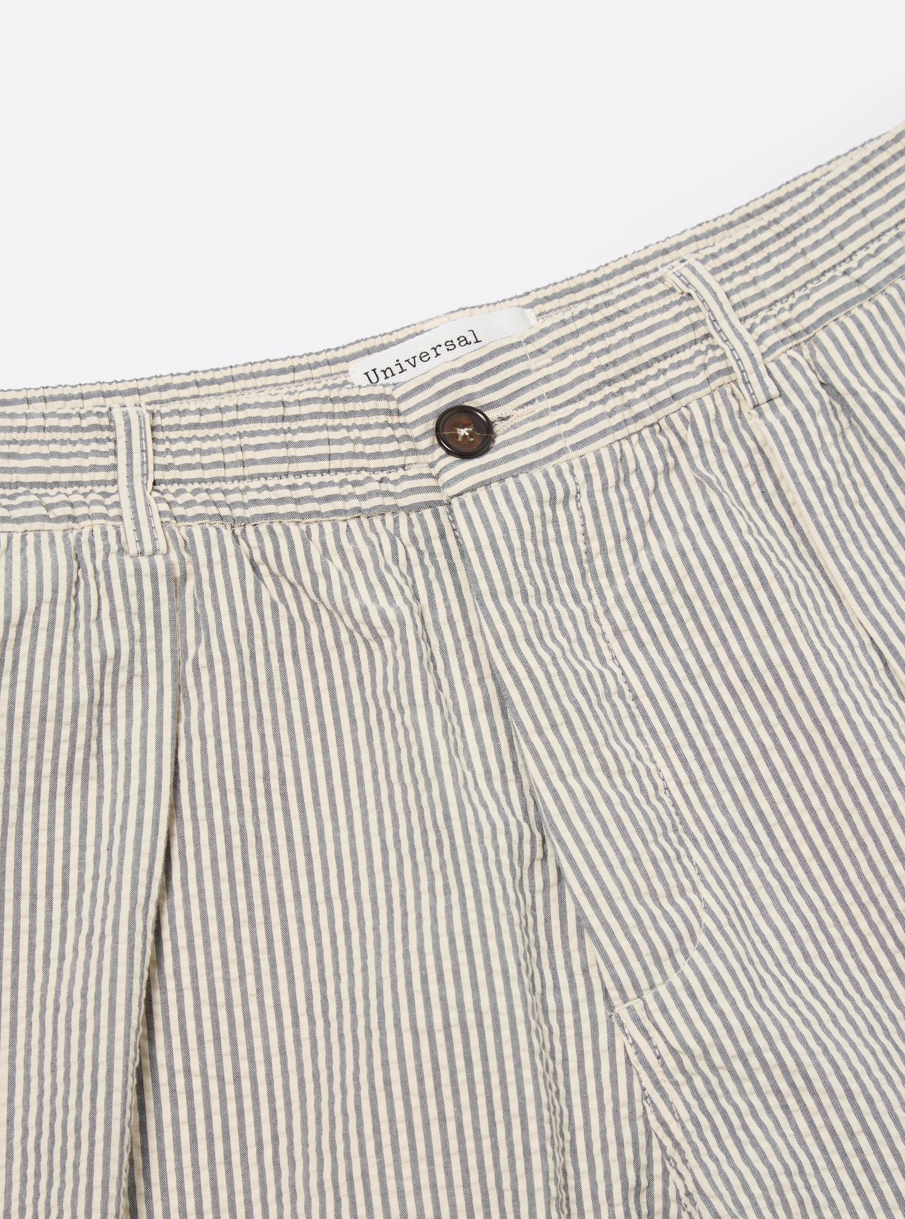 Grey Derby Stripe Pleated Track Short Product Image