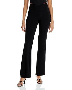 Boot-Cut High-Waist Pants, Black Product Image