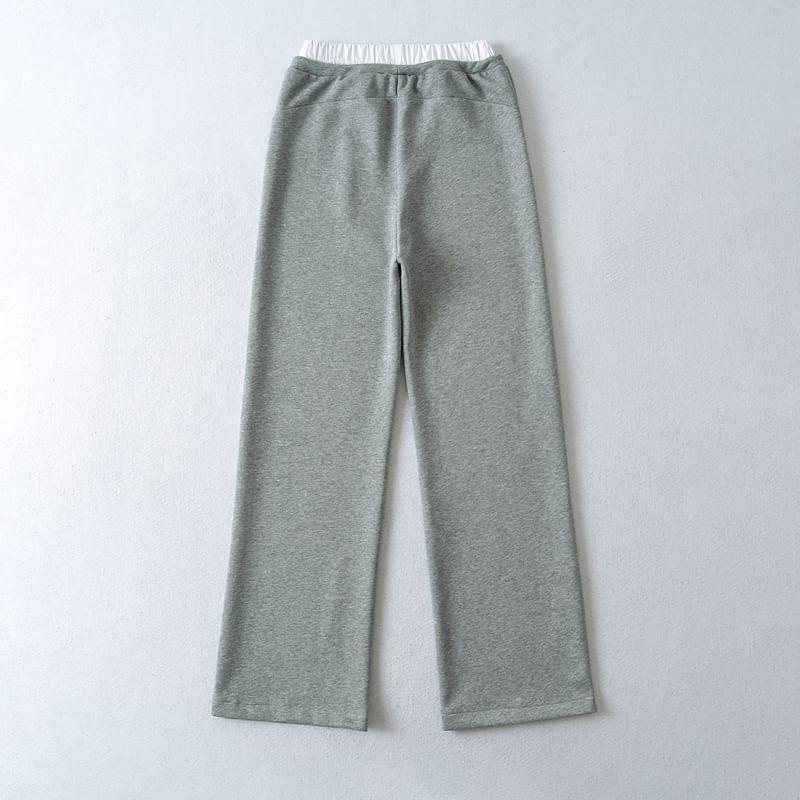 High Waist Mock Two Piece Wide Leg Pants Product Image