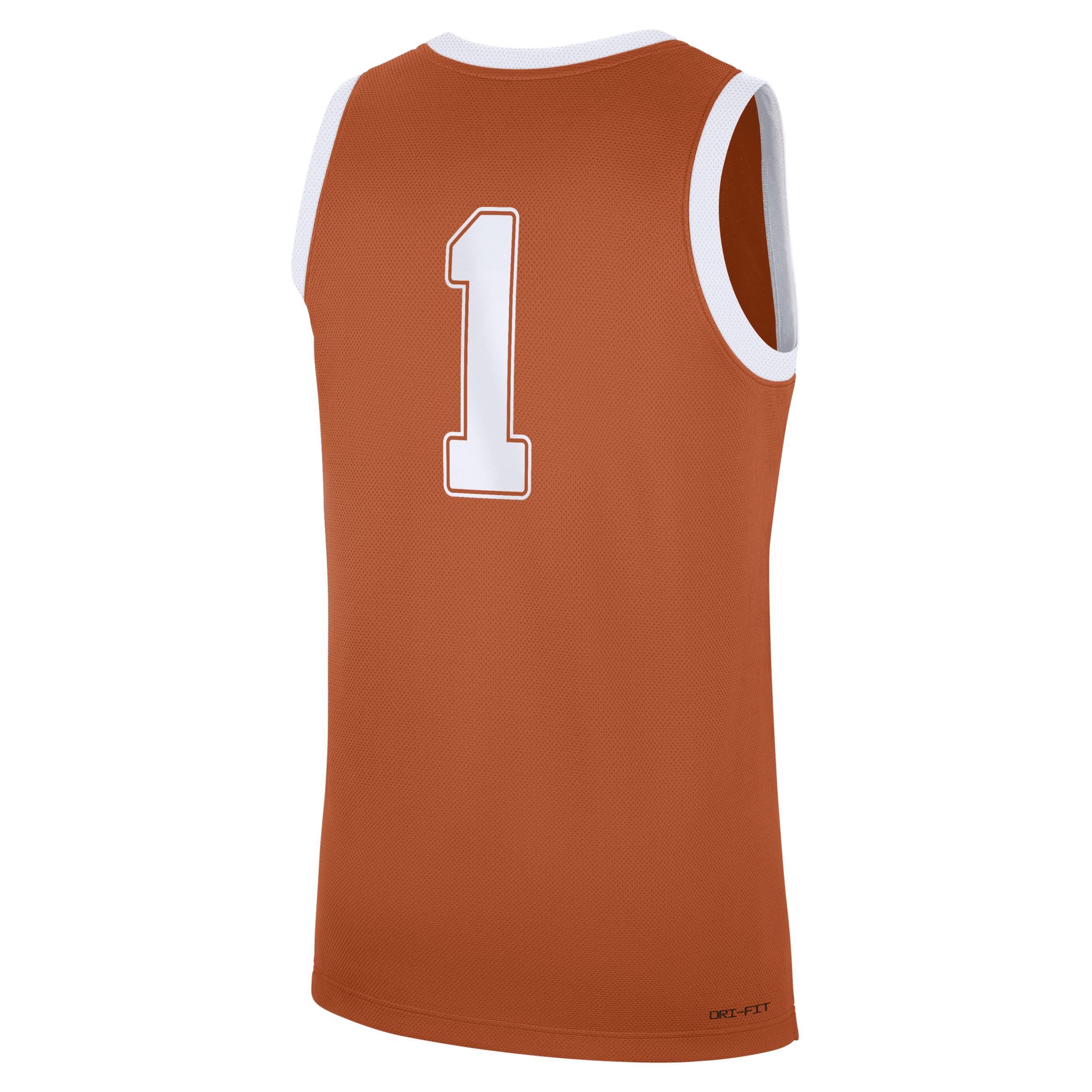 Men's Nike #1 Texas Orange��Texas Longhorns Road Replica Jersey, Size: Medium, Team Product Image