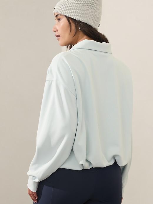 Seasoft 1/4 Zip Bubble Hem Sweatshirt Product Image