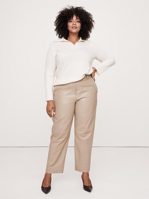 High-Rise Barrel Leather Ankle Pant Product Image