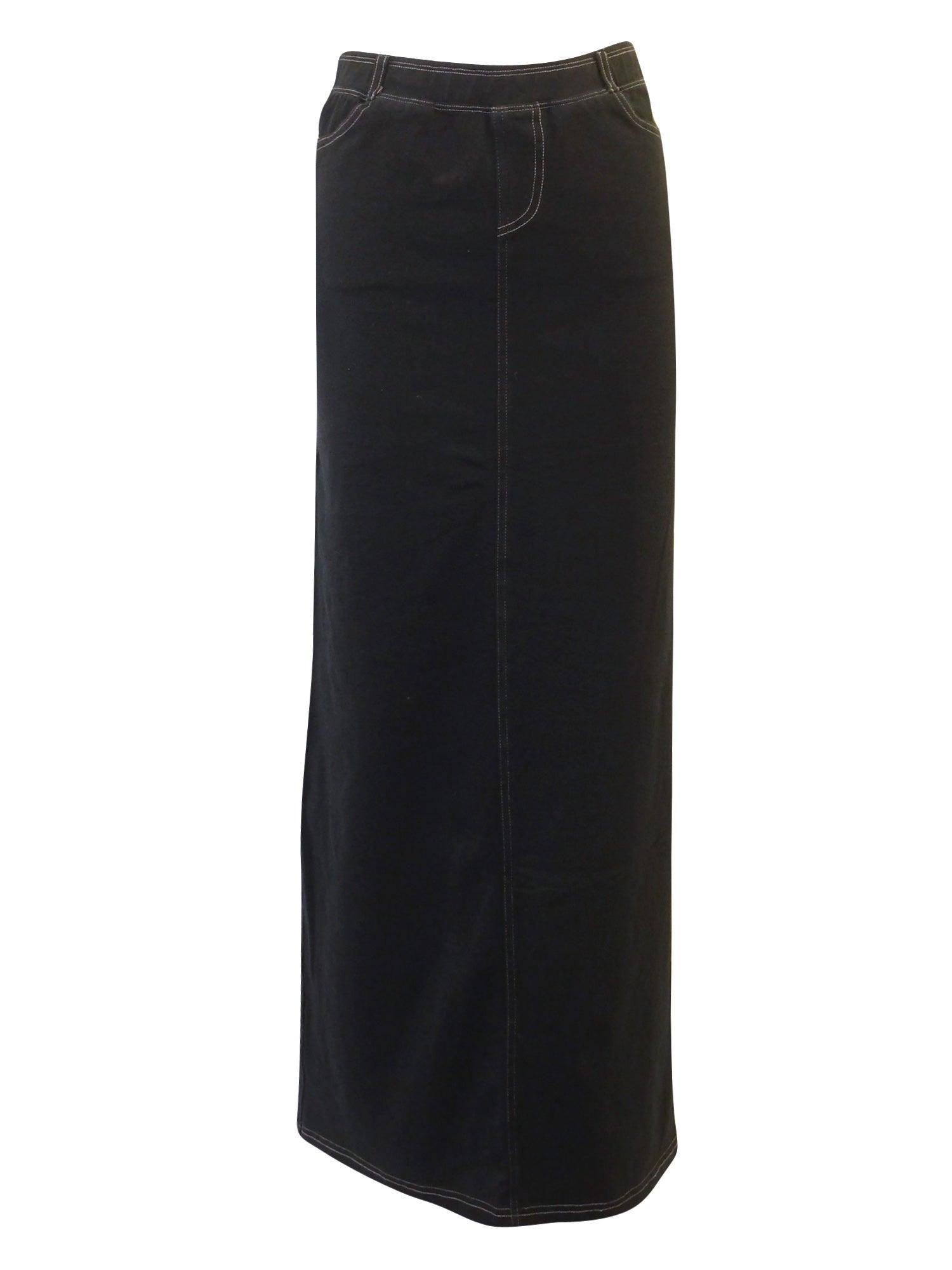 Hard Tail Long Denim Back Inset Skirt WJ-127 Product Image