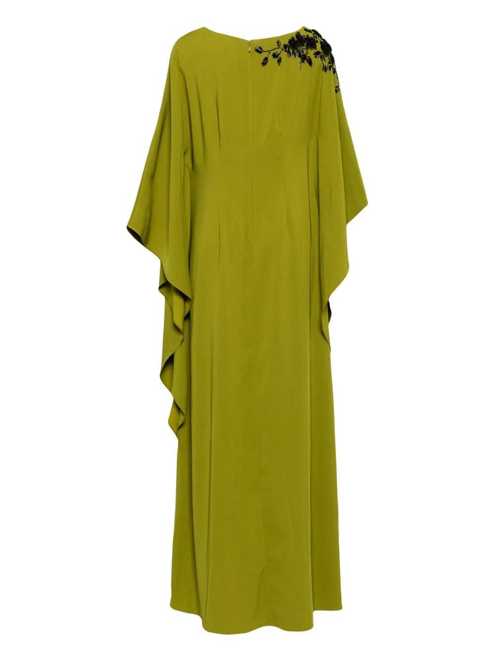 Embroidered draped kaftan Product Image