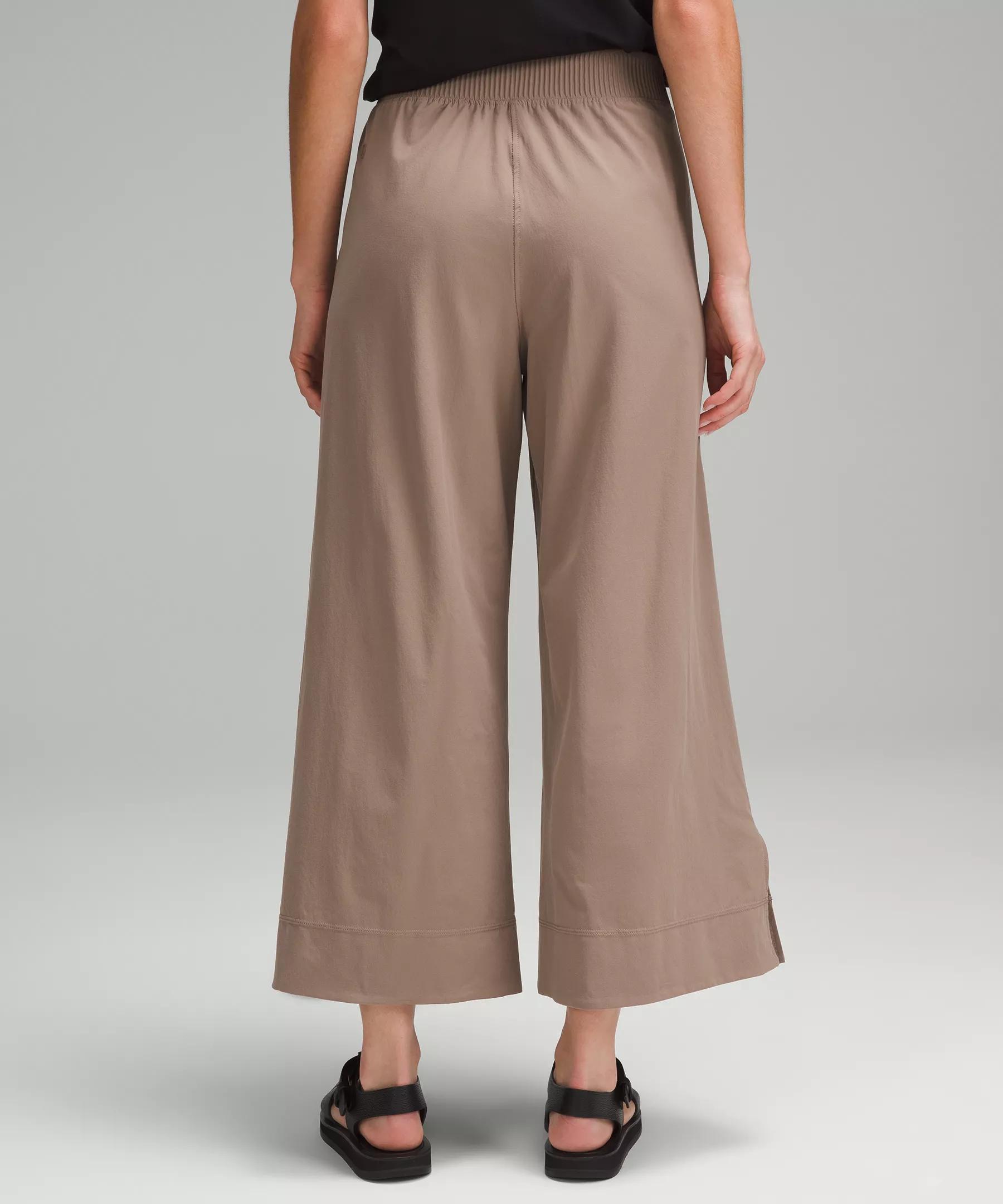Stretch Woven High-Rise Wide-Leg Cropped Pant Product Image